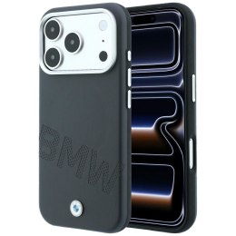 BMW futerał do IPHONE 18 Pro/17 Pro kompatybilny z MagSafe (Sign Inclined Deboss Letters) szary