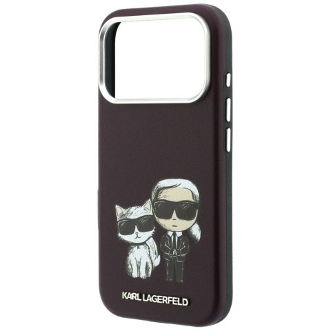 KARL LAGERFELD futerał do IPHONE 18 Pro /17 Pro kompatybilny z MagSafe (Bodies Sketch) burgundowy