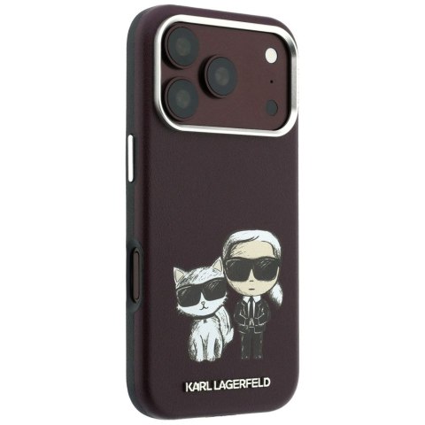 KARL LAGERFELD futerał do IPHONE 18 Pro /17 Pro kompatybilny z MagSafe (Bodies Sketch) burgundowy