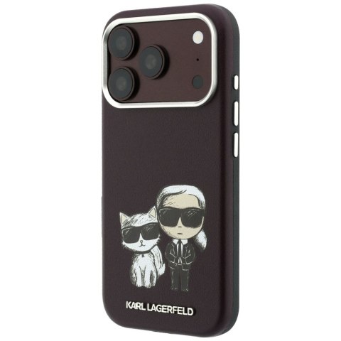 KARL LAGERFELD futerał do IPHONE 18 Pro /17 Pro kompatybilny z MagSafe (Bodies Sketch) burgundowy