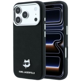 KARL LAGERFELD futerał do IPHONE 18 Pro/ 17 Pro kompatybilny z MagSafe (Grained Choupette Head Metal) czarny