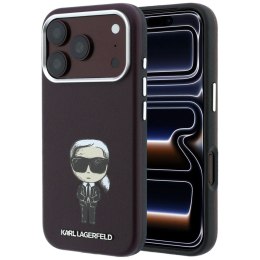 KARL LAGERFELD futerał do IPHONE 18 Pro/ 17 Pro kompatybilny z MagSafe (Smooth Ikonik Sketch) burgundowy