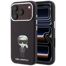KARL LAGERFELD futerał do IPHONE 18 Pro Max/ 17 Pro max kompatybilny z MagSafe (Smooth Ikonik Sketch) burgundowy