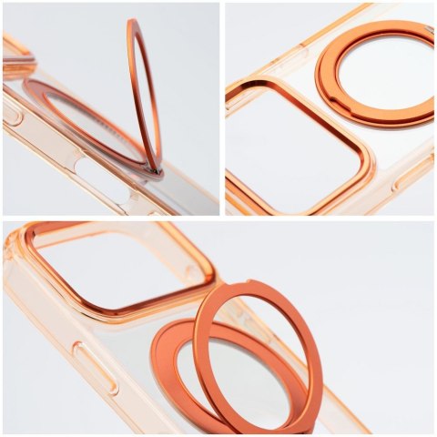Etui na iPhone 18 Pro / 17 Pro Frame Circle Stand zgodne z MagSafe pomarańczowe
