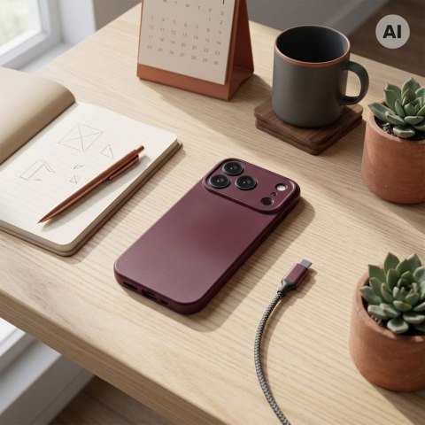 Etui na iPhone 18 Pro / 17 Pro Metallic burgundowy