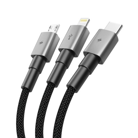 Kabel Tech-Protect UltraBoost DNA 3w1 USB-C / Micro-USB / Lightning 120 cm - szary