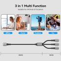 Kabel Tech-Protect UltraBoost DNA 3w1 USB-C / Micro-USB / Lightning 120 cm - szary
