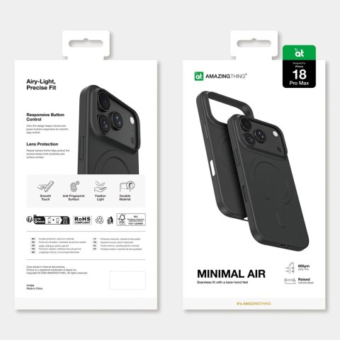 Etui AMAZINGTHING Minimal Air Case na iPhone 18 Pro Max kompatybilne z MagSafe - czarne