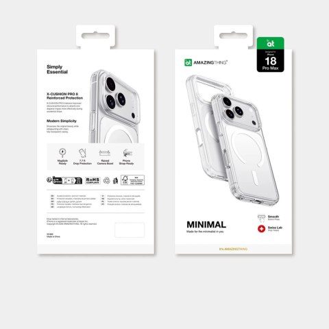 Etui AMAZINGTHING Minimal Mag Drop Proof Case 3 Lens na iPhone 18 Pro Max z mocowaniem na smycz kompatybilne z MagSafe - przezro