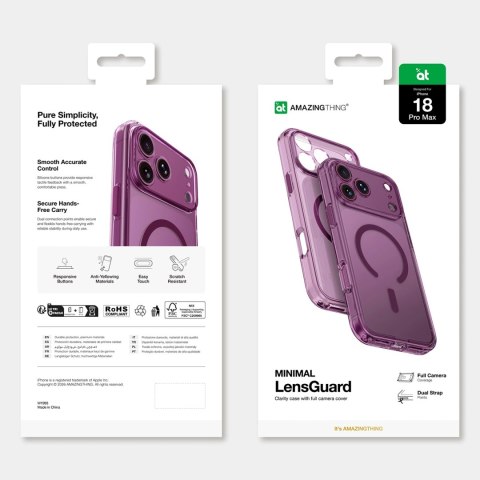 Etui AMAZINGTHING Minimal Mag Lens Case na iPhone 18 Pro Max z osłoną aparatu i mocowaniem na smycz kompatybilne z MagSafe - fio