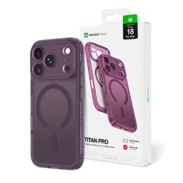 Etui AMAZINGTHING Titan Pro Lens na iPhone 18 Pro Max z osłoną aparatu i mocowaniem na smycz kompatybilne z MagSafe - fioletowe