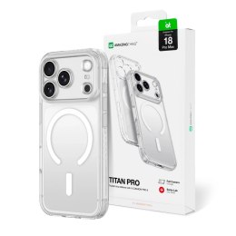 Etui AMAZINGTHING Titan Pro Lens na iPhone 18 Pro Max z osłoną aparatu i mocowaniem na smycz kompatybilne z MagSafe - przezroczy