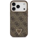 Etui Guess 4G Triangle Logo MagSafe na iPhone 17 Pro / 18 Pro - brązowe