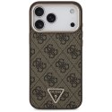 Etui Guess 4G Triangle Logo MagSafe na iPhone 17 Pro Max / 18 Pro Max - brązowe