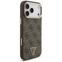 Etui Guess 4G Triangle Logo MagSafe na iPhone 17 Pro Max / 18 Pro Max - brązowe