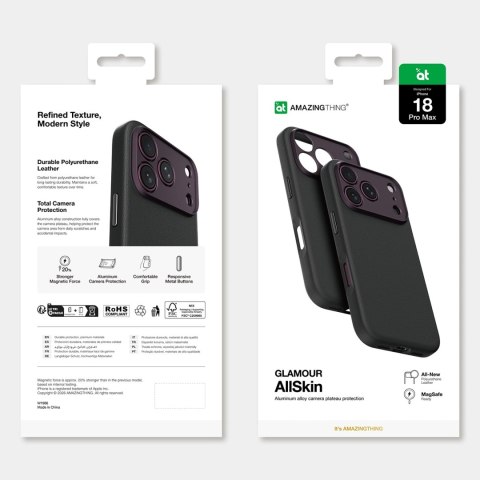 Etui AMAZINGTHING Glamour AllSkin na iPhone 18 Pro Max z osłoną aparatu kompatybilne z MagSafe - fioletowe