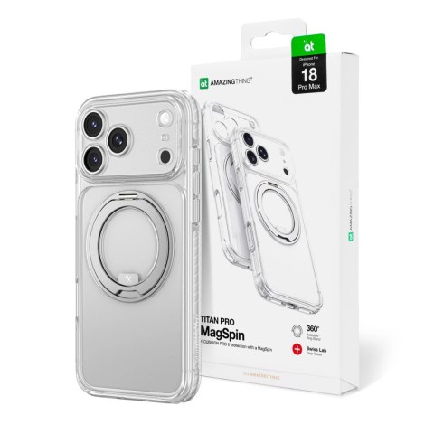 Etui AMAZINGTHING Titan Pro Spin Lens na iPhone 18 Pro Max z obrotowym pierścieniem i mocowaniem na smycz kompatybilne z MagSafe