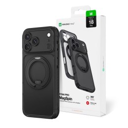 Etui AMAZINGTHING Titan Pro Spin Lens na iPhone 18 Pro z obrotowym pierścieniem i mocowaniem na smycz kompatybilne z MagSafe - c
