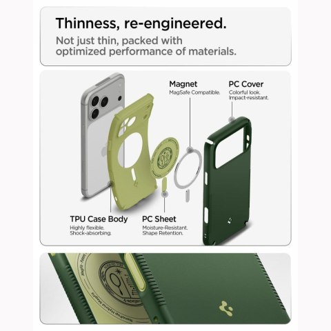 SPIGEN futerał NANO POP HYBRID kompatybliny z MagSafe do IPHONE 18 Pro / 17 Pro avo green