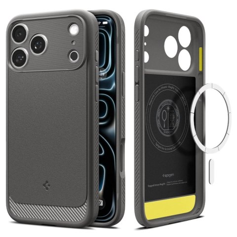 SPIGEN futerał RUGGED ARMOR kompatybliny z MagSafe do IPHONE 18 Pro / 17 Pro grey