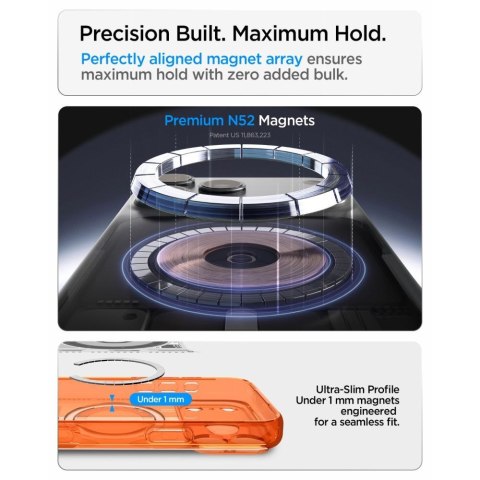SPIGEN futerał ULTRA HYBRID kompatybliny z MagSafe do IPHONE 18 Pro / 17 Pro c-one tangerine