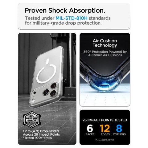 SPIGEN futerał ULTRA HYBRID kompatybliny z MagSafe do IPHONE 18 Pro / 17 Pro frost white