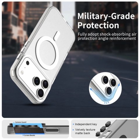 For iPhone 18 Pro / 17 Pro Magnetic Case Anti Drop Hybrid Phone Back Cover - White