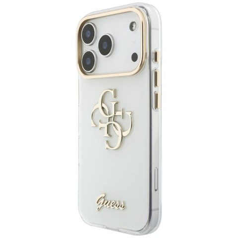 Etui Guess IML 4G Script Metal do iPhone 18 Pro / 17 Pro biały