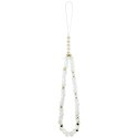 Etui Guess IML Flowers Allover Electroplated with Pearl Strap MagSafe do iPhone 18 Pro / 17 Pro biały