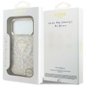 Etui Guess IML Leopard Glitter Triangle Logo MagSafe do iPhone 18 Pro / 17 Pro różowy