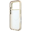 Etui Guess IML Zebra Glitter Triangle Logo MagSafe do iPhone 18 Pro Max / 17 Pro Max złoty
