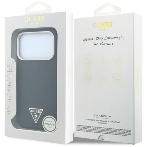 Etui Guess Kevlar Triangle Logo MagSafe do iPhone 18 Pro / 17 Pro czarny