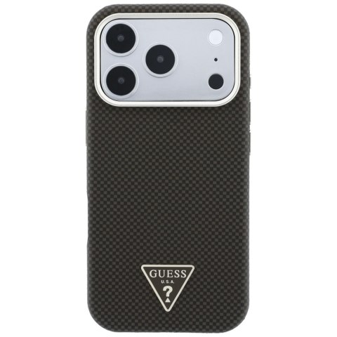 Etui Guess Kevlar Triangle Logo MagSafe do iPhone 18 Pro Max / 17 Pro Max brązowy