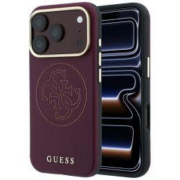 Etui Guess Perforated 4G Gold Logo Magsafe do iPhone 18 Pro Max / 17 Pro Max burgundowy