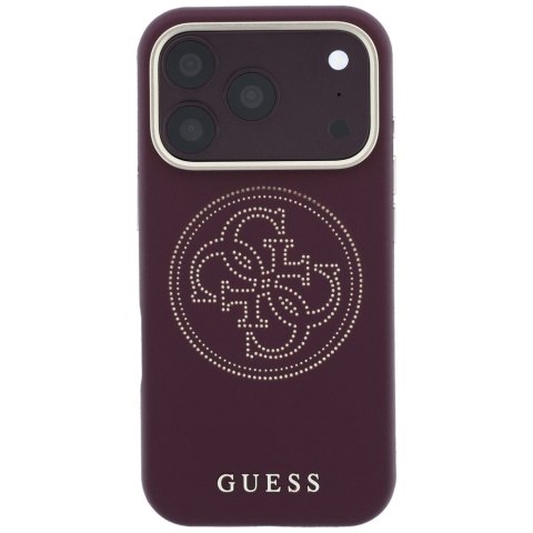 Etui Guess Perforated 4G Gold Logo Magsafe do iPhone 18 Pro Max / 17 Pro Max burgundowy
