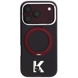 Etui Karl Lagerfeld IML Ring Stand 360 Kameo Metal MagSafe do iPhone 18 Pro Max / 17 Pro Max burgund