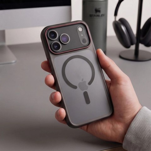 Etui Tech-Protect MagCam MagSafe na iPhone 18 Pro Max / 17 Pro Max - czarno-czerwone matowe