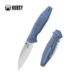Nóż składany Kubey Whammy Blue Titanium, Satin 14C28N by Keanu Alfaro (KU474B)