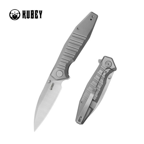 Nóż składany Kubey Whammy Grey Titanium, Satin 14C28N by Keanu Alfaro (KU474A)