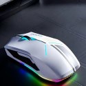 Mysz gamingowa Machenike M721 bezprzewodowa 10000 DPI z podświetleniem RGB - biała