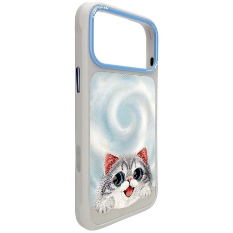 NIMMY etui do IPHONE 18 Pro / 17 Pro BIG EYED LYING SILVER SHADED CAT szary