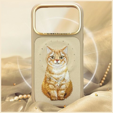 NIMMY futerał LUCKY FASHION CAT kompatybilny z MagSafe do IPHONE 18 Pro Max/17 Pro Max brązowy