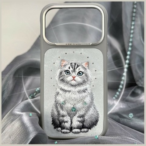NIMMY futerał LUCKY FASHION CAT kompatybilny z MagSafe do IPHONE 18 Pro/17 Pro szary