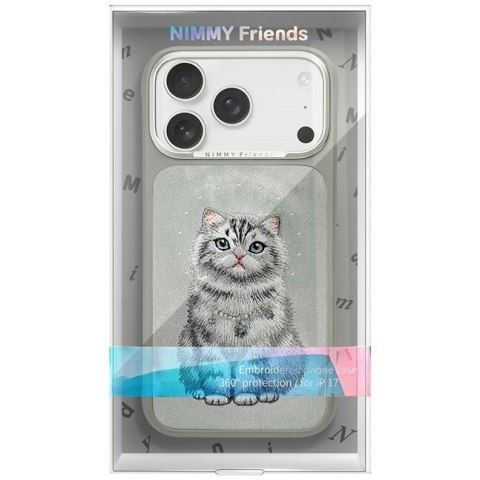NIMMY futerał LUCKY FASHION CAT kompatybilny z MagSafe do IPHONE 18 Pro/17 Pro szary
