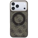 Etui Guess Ring Stand 360 4G Classic Logo MagSafe na iPhone 18 Pro / 17 Pro - brązowe