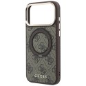Etui Guess Ring Stand 360 4G Classic Logo MagSafe na iPhone 18 Pro / 17 Pro - brązowe