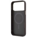 Etui Guess Ring Stand 360 4G Classic Logo MagSafe na iPhone 18 Pro / 17 Pro - brązowe