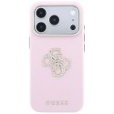 Etui Guess Smooth & Big Strass Logo na iPhone 18 Pro Max / 17 Pro Max - różowe