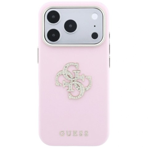 Etui Guess Smooth & Big Strass Logo na iPhone 18 Pro Max / 17 Pro Max - różowe