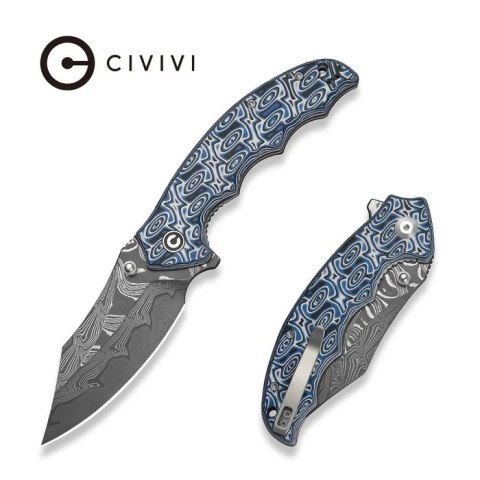Nóż składany Civivi Pentad Blue/White/ Black Micarta, Damascus (C24068-DS1)